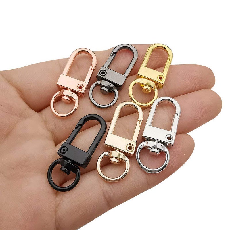 WOCRAFT 24 pcs Small Size Metal Lobster Claw Clasps Swivel Lanyards Trigger Snap Hooks Strap for Keychain Key Rings Connector DIY Bags Art Crafts Jewelry Findings (M547) - Image 3